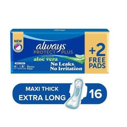 Always Double Maxi Extra Long Sensitive Night 2+14 Pads x 16 - أولويز دبل ماكسي اكسترا لونج سنسيتف نايت 2+14 فوطة × 16