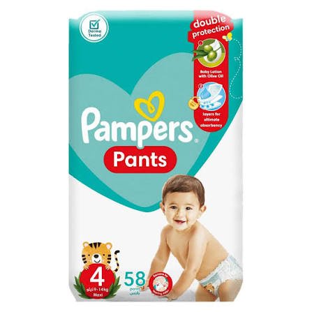 Pampers Egyptian Pants Size 4 Bag 58 Pcs - بامبرز بانتس مصري مقاس 4 الشنطة 58 قطعة