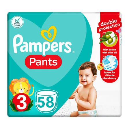 Pampers Egyptian Pants Size 3 Bag 58 Pcs - بامبرز بانتس مصري مقاس 3 الشنطة 58 قطعة