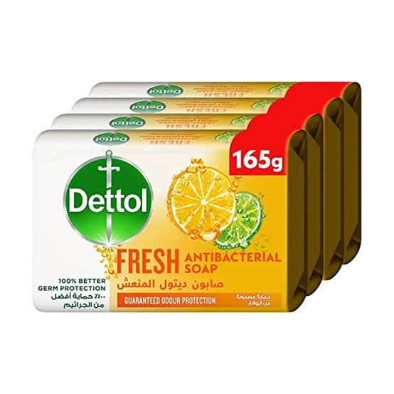 Dettol Soap Nourishing Yellow 165 g (Pack of 4) - ديتول صابون مغذي أصفر 165 جرام (4 قطع)