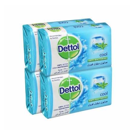 Dettol Soap Cool Light Blue 165 g (Pack of 4) - ديتول صابون كول أزرق فاتح 165 جرام (4 قطع)