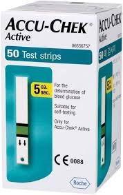 Accu-Chek Active Blood Glucose Test Strips 50 Strips - أكيو تشيك أكتيف شرائط قياس السكر 50 شريط