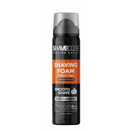 Shave Code Charcoal Shaving Foam For Normal Skin 200 ml - شيف كود رغوة حلاقة بالفحم للبشرة العادية 200 مل