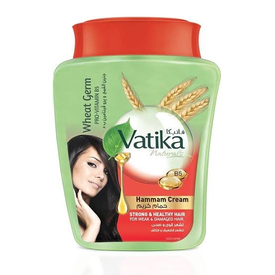 Vatika Hair Mask Cream Medium With Wheat Germ Red 450 ml - فاتيكا ماسك كريم للشعر وسط بجنين القمح أحمر 450 مل