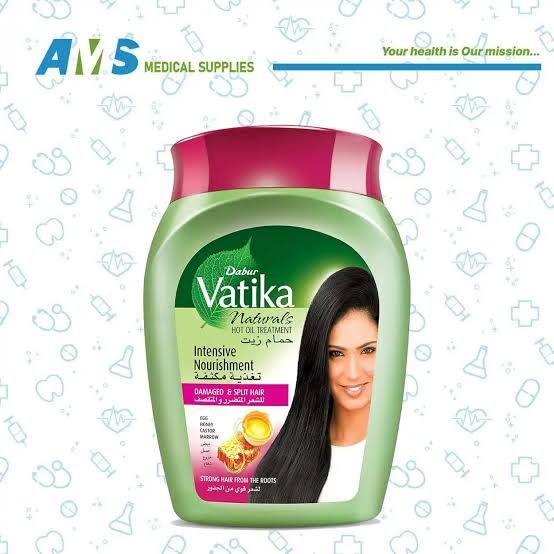 Vatika Hair Mask Cream Medium Intensive Nourishment Fuchsia 450 ml - فاتيكا ماسك كريم للشعر وسط تغذية مكثفة فوشيا 450 مل