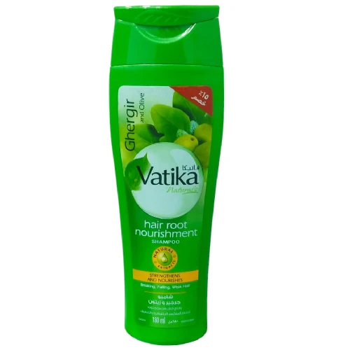 Vatika Shampoo Arugula & Olive Green 180 ml New - فاتيكا شامبو جرجير وزيتون أخضر 180 مل جديد