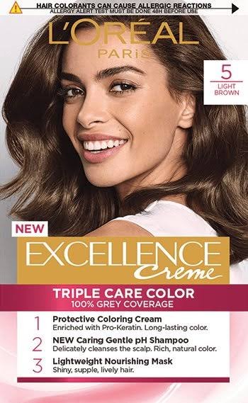 L'Oréal Excellence Hair Dye No. 5 Light Brown - لوريال إكسلانس صبغة شعر رقم 5 بني فاتح