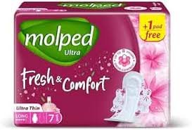 Molped Ultra Thin Single Long 1+7 Pads - مولبد ألترا رفيع مفرد لونج 1+7 فوط