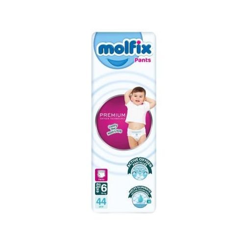 Molfix White Premium Pants Size 6 XL 44 Pcs - مولفيكس وايت بريميوم بانتس مقاس 6 اكسترا لارج 44 قطعة