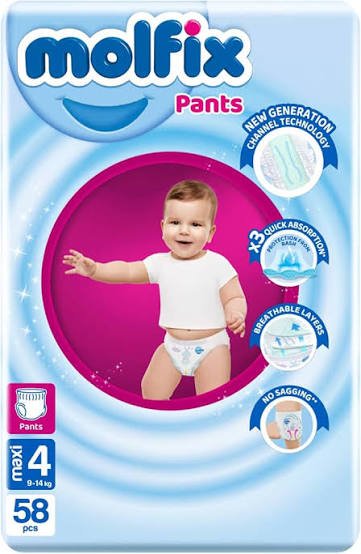 Molfix Diapers Size 4 Bag 58 Pcs - مولفيكس حفاضات مقاس 4 الشنطة 58 قطعة