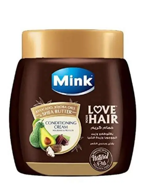 Mink Hair Mask Cream With Avocado Oil, Jojoba & Butter 800 ml - مينك ماسك كريم للشعر بزيت الأفوكادو والجوجوبا والزبدة 800 مل