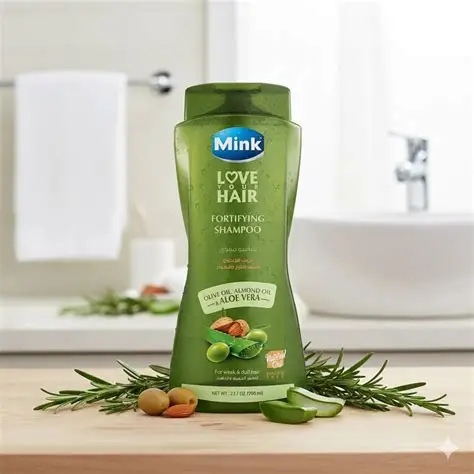 Mink Shampoo With Olive Oil, Almond Oil & Aloe 700 ml - مينك شامبو بزيت الزيتون وزيت اللوز والصبار 700 مل