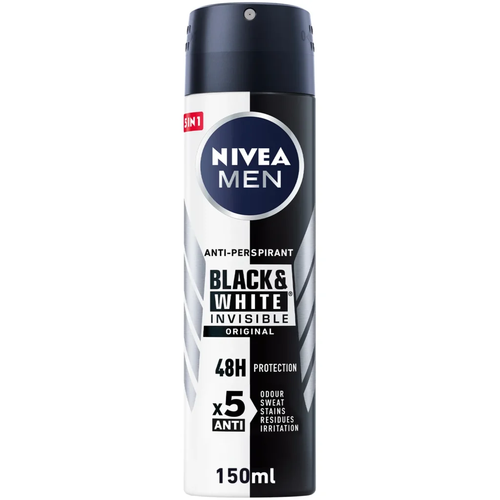 Nivea Men's Spray Black & White 150 ml - نيفيا بخاخ للرجال بلاك آند وايت 150 مل