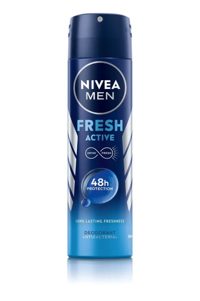 Nivea Men's Spray Fresh Active 150 ml - نيفيا بخاخ للرجال فريش أكتيف 150 مل
